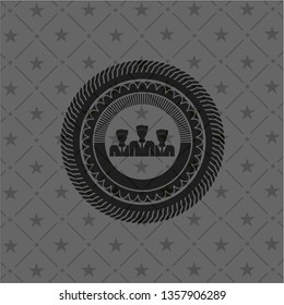 business teamwork icon inside dark badge