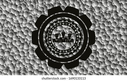 Business-Teamwork-Symbol in dunklem Emblem mit Blasenhintergrund. Vektorillustration Illustration. Detaillierte Angaben.