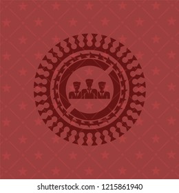 business teamwork icon inside retro style red emblem