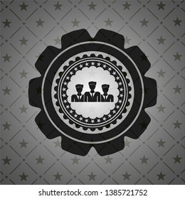business teamwork icon inside retro style black emblem