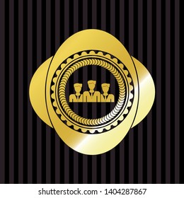 business teamwork icon inside shiny badge