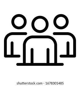 Business teamwork icon. Outline business teamwork vector icon for web design isolated on white background