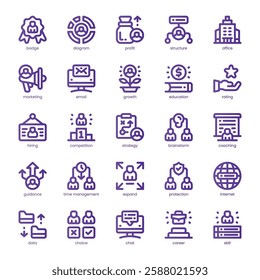 Business Teamwork Icon pack for your website, mobile, presentation, and logo design. Business Teamwork Icon basic line gradient design. Vector graphics illustration and editable stroke.