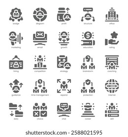 Business Teamwork Icon pack for your website, mobile, presentation, and logo design. Business Teamwork Icon solid design. Vector graphics illustration and editable stroke.
