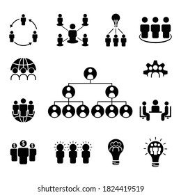 Business teamwork icon set. Design template vector