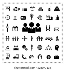 Business teamwork icon set on white background 