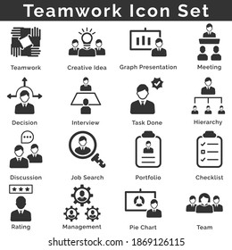 Business Teamwork Icon Set (Vector illustration)