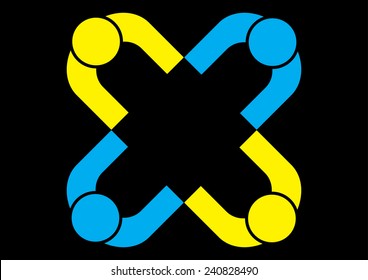 Business Teamwork Icon. Vector