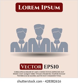 business teamwork icon vector symbol flat eps jpg app