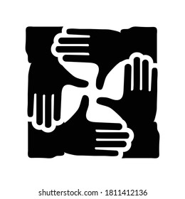 icono de trabajo en equipo de negocios.teamwork,hand (ilustración vectorial)