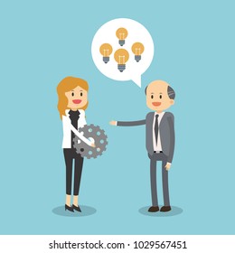 Business teamwork with ideas