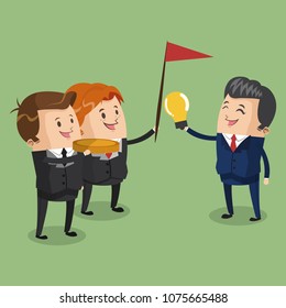 Business teamwork with ideas