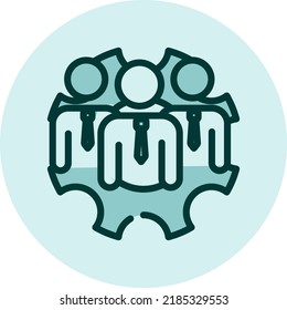 Business teamwork, illustration, vector on a white background.