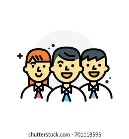 Business teamwork Isolated Line Vector Illustration editable Icon
