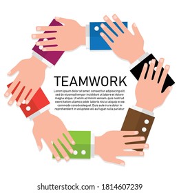 Trabajo en equipo de negocios. negocio trabajando para el éxito. ilustración vectorial en diseño moderno de estilo plano. aislado de fondo blanco.