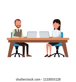 Business teamwork with laptop