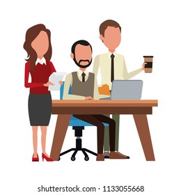 Business teamwork with laptop