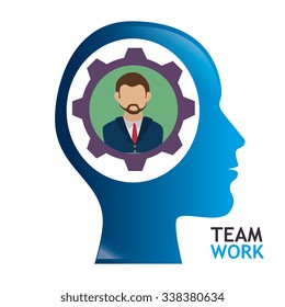 Business teamwork and leadership graphic design, vector illustration