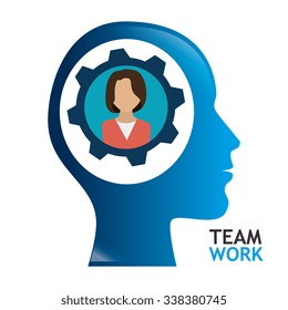 Business teamwork and leadership graphic design, vector illustration
