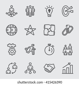 Business teamwork line icon
