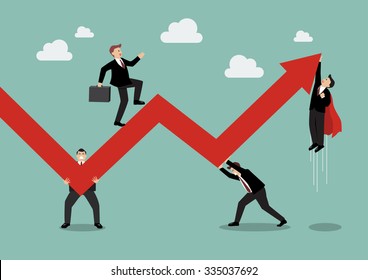 Business Teamwork Maintaining Profits. Business Concept