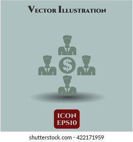 Business Teamwork and Money icon