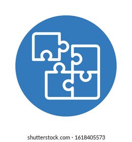 Business teamwork puzzle vector icon