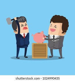Business teamwork with savings