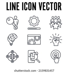 Business teamwork set icon symbol template for graphic and web design collection logo vector illustration