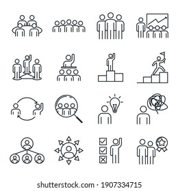 Business Teamwork Set Icon. Work Group And People Pack Symbol Simple Vector Illustration