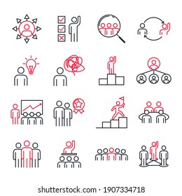 Business Teamwork Set Icon. Work Group And People Pack Symbol Simple Vector Illustration