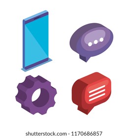 business teamwork set icons