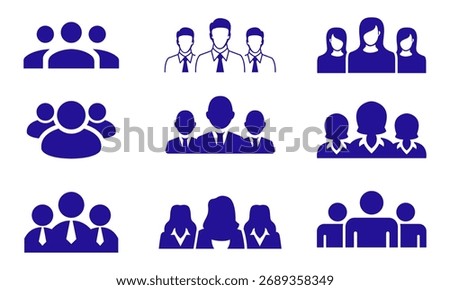 Business teamwork staff logo icon design set. group of people Icon Business Corporate Team. vector