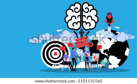 business teamwork to success. foresight vector  idea and concept creativity illustration business  innovation technology modern. 