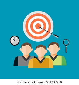 Business teamwork, Target concept.