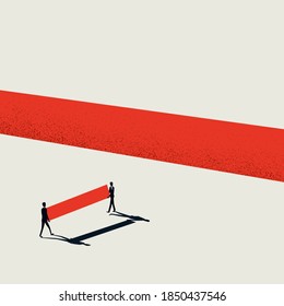 Business teamwork and team building concept vector template. Building bridge over gap. Success and growth symbol. Eps10 illustration.