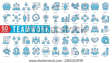 Business teamwork, team building, work group and human resources minimal thin line web icon set. Outline icons collection. Simple vector illustration
