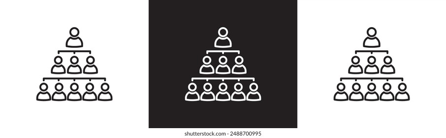 Business teamwork thin line icon. Contains work systems, board of directors, teamwork, groups, people, partnerships, community circles. Vector illustration icon isolated on black and white transparent