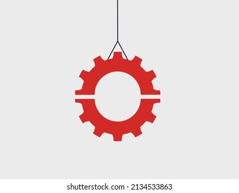 concepto de vector de trabajo en equipo de negocios con empresario dos ruedas cognitivas juntas para ser un símbolo de la cooperación, el trabajo, la solución