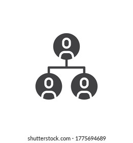 Business teamwork vector icon. filled flat sign for mobile concept and web design. Hierarchy structure glyph icon. Symbol, logo illustration. Vector graphics