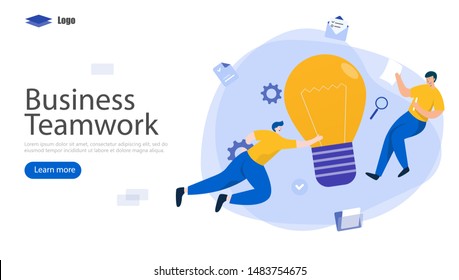 Business Teamwork Vector Illustration Concept, Suitable for web landing page, ui, mobile app, editorial design, flyer, banner, and other related occasion