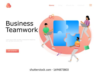 Business Teamwork Vector Illustration Concept , Suitable for web landing page, ui, mobile app, editorial design, flyer, banner, and other related occasion