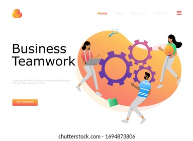 Illustration der Business-Teamwork-Vektorillustration Konzept , geeignet für Web-Landing-Page, i, mobile App, redaktionelle Gestaltung, Flyer, Banner und andere damit verbundene Veranstaltungen