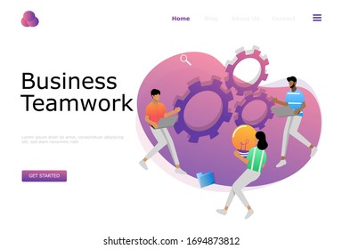 Business Teamwork Vector Illustration Concept , Suitable for web landing page, ui, mobile app, editorial design, flyer, banner, and other related occasion