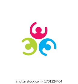 Business teamwork vector logo illustration design