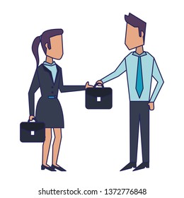 Business teamwork workers avatar blue lines