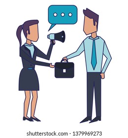 Business teamwork workers avatar blue lines