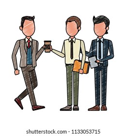 Business teamwork working scribble