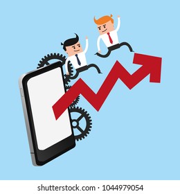 Business teamwork working with smartphone