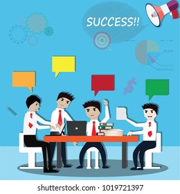 Business teamwork,business working and discussion - Vector Illustration